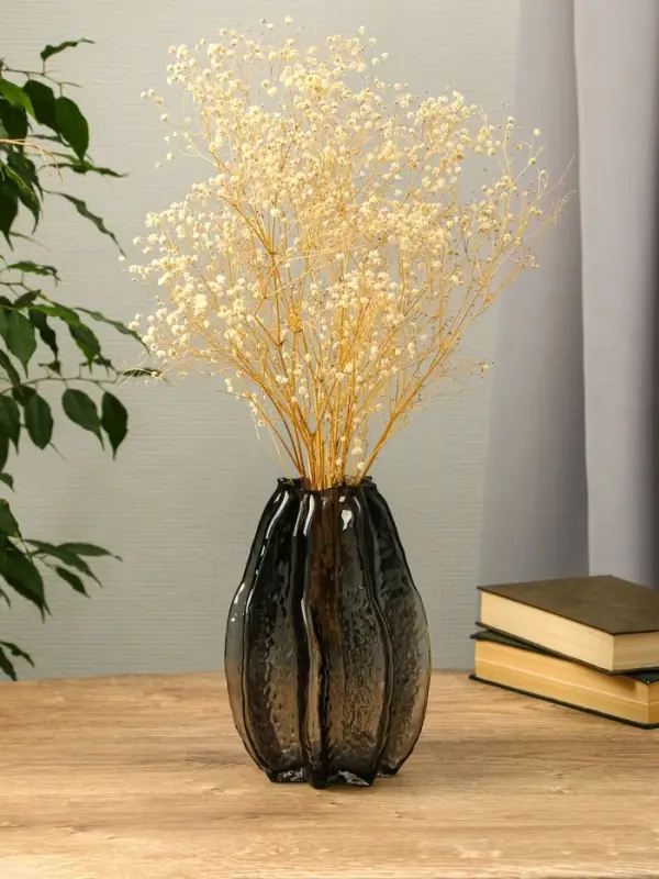 Ваза стекло настольная  Ваза стекло настольная "Кэли" 21х12х6 см, серый