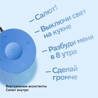 Умная колонка Sber SberBoom Mini (SBDV-00095), ассистент Салют, 5 Вт, Wi-Fi, BT 5.0,голубой