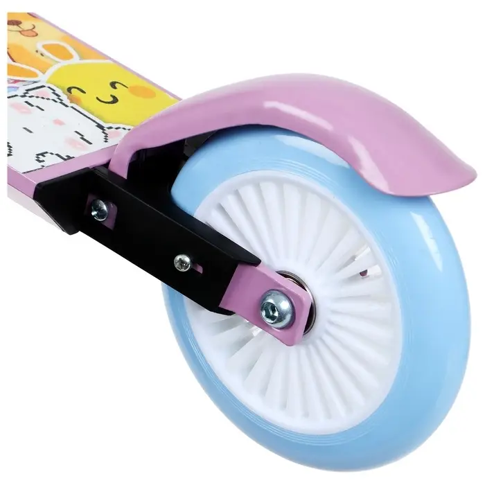 Самокат-снегокат 2 в 1 Snow Cat, колёса 120 мм, голубой, сиреневый