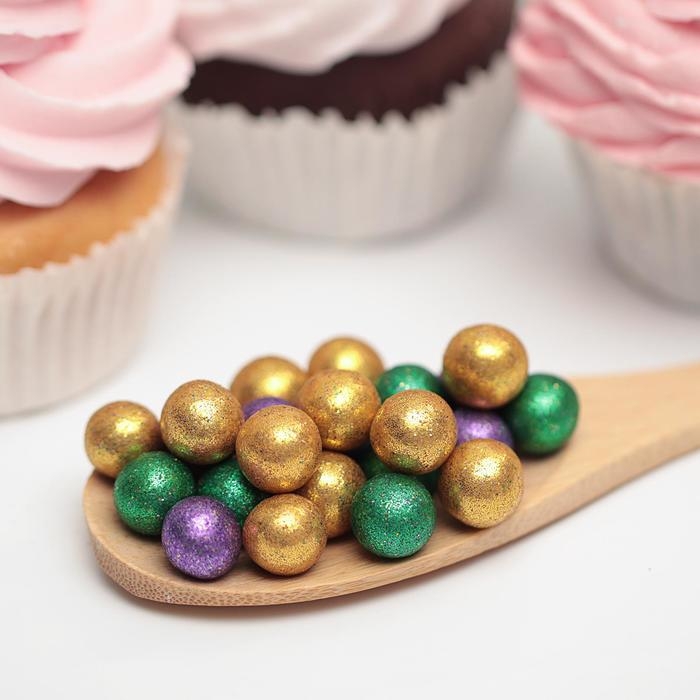 Посыпка кондитерская с глиттером Посыпка кондитерская с глиттером "Блеск" зеленый ,золото, фиолетовый 50 г