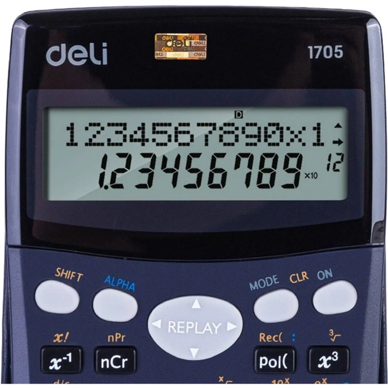 Калькулятор научный Deli E1705,10-р,2 стр,240 фун.,бат.,157x77мм,темн.син