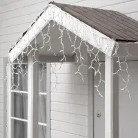 Гирлянда &laquo;Бахрома&raquo; 3&times;0.6 м, IP65, УМС, белая нить каучук, 108 LED, свечение белое, 220 В