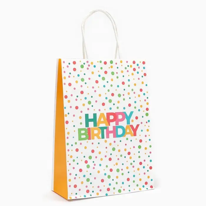 Пакет крафт «С днем рождения!», 18×8×25 см Пакет крафт «С днем рождения!», 18×8×25 см