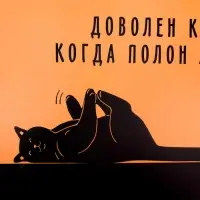 Коврик под миску &laquo;Довольный котик&raquo;, 43х28 см