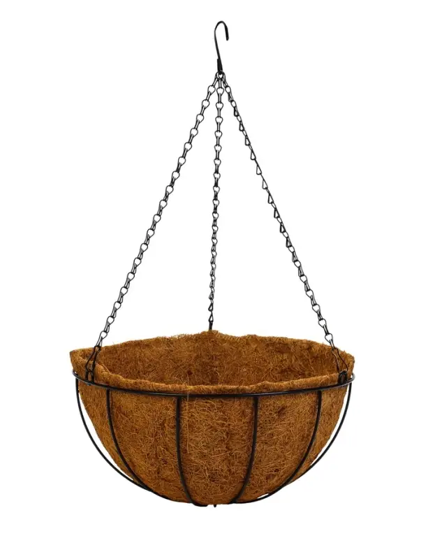 Кашпо подвесное d=35 см, с кокосовым вкладышем Кашпо подвесное d=35 см, с кокосовым вкладышем "Полусфера"