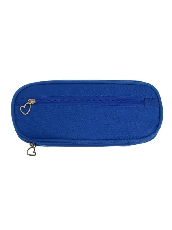 Пенал - футляр школьный Calligrata, на молнии, 2 отделения, текстиль, синий