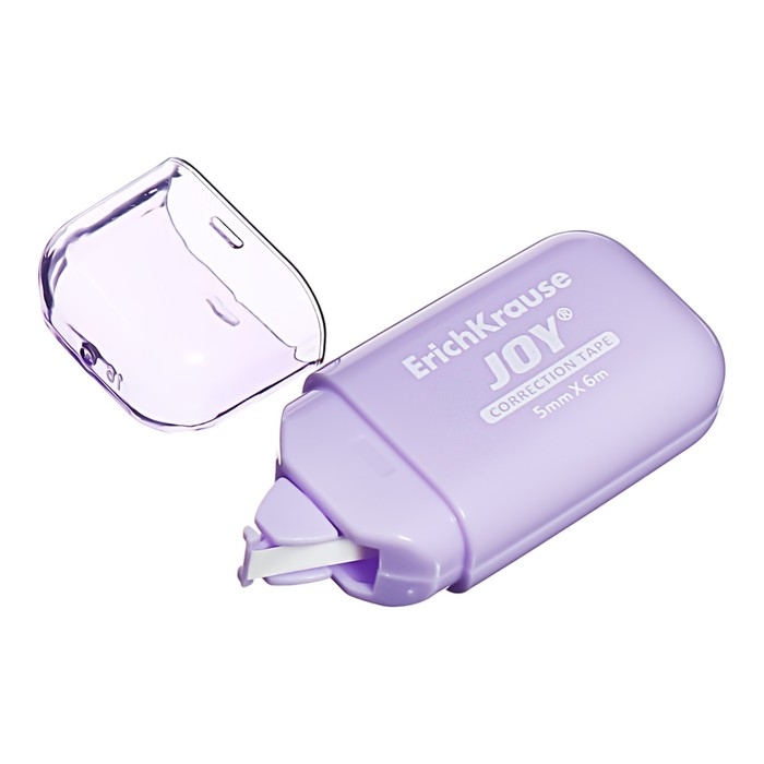 Корректирующая лента 5 мм х 6 м, ErichKrause JOY Pastel, компактный размер, защитный колпачок, микс (цена за 1 шт) Корректирующая лента 5 мм х 6 м, ErichKrause JOY Pastel, компактный размер, защитный колпачок, микс (цена за 1 шт)