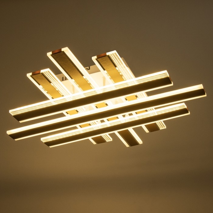 Люстра с ПДУ Люстра с ПДУ "Джема" LED 160Вт 3000-6000Вт RGB золото 70х70х12см BayerLux