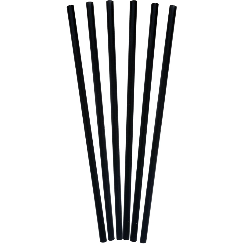 Трубочки для коктейлей 240 мм, d8 мм, черн. пласт. прямые 250 шт/уп