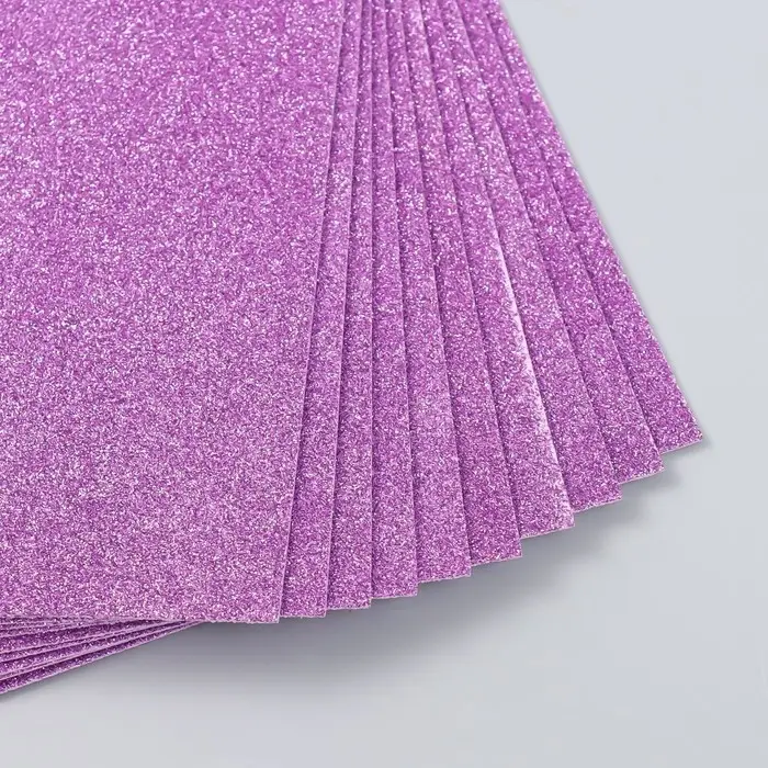 Фоамиран глиттерный 2 мм 20х30 см, сиреневый