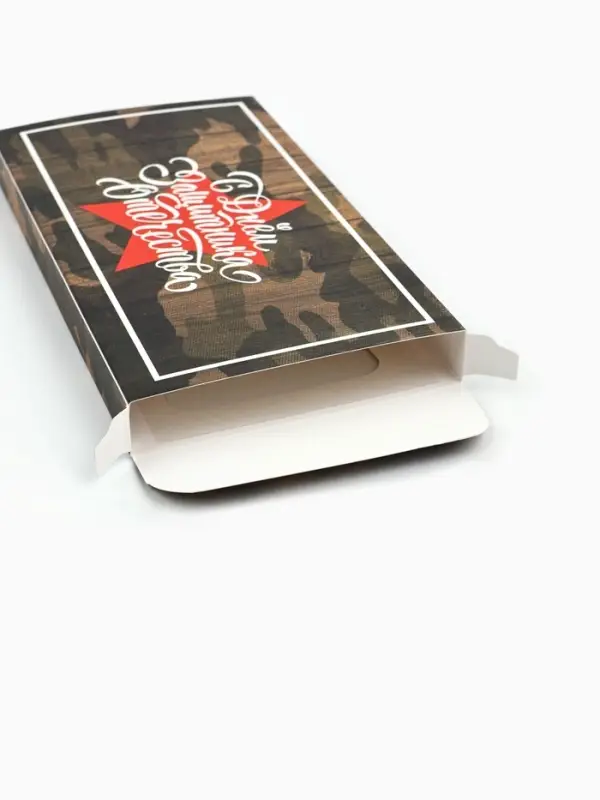 Коробка для шоколада, кондитерская упаковка, &laquo;С 23 Февраля&raquo;, с окном, 17.3&times;8.8&times;1.5 см