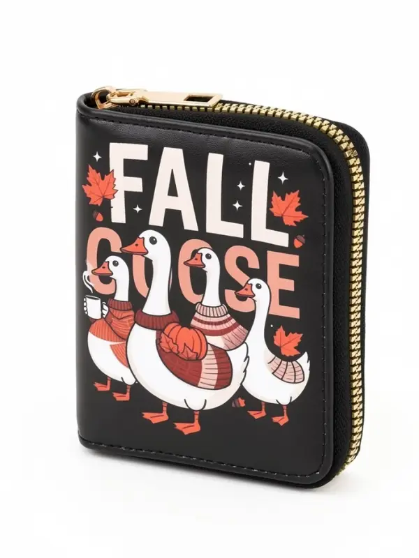 Кошелек дет 07-01-07 Гуси Fall Goose, 10,8*2,5*8,5 см, на молнии, черный
