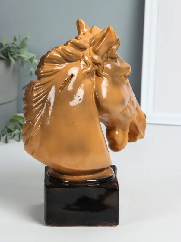 Копилка "Голова коня  Гнедая" высота 25 см, коричневый