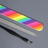 Набор маникюрный, 3 предмета, чёрный, разноцветный