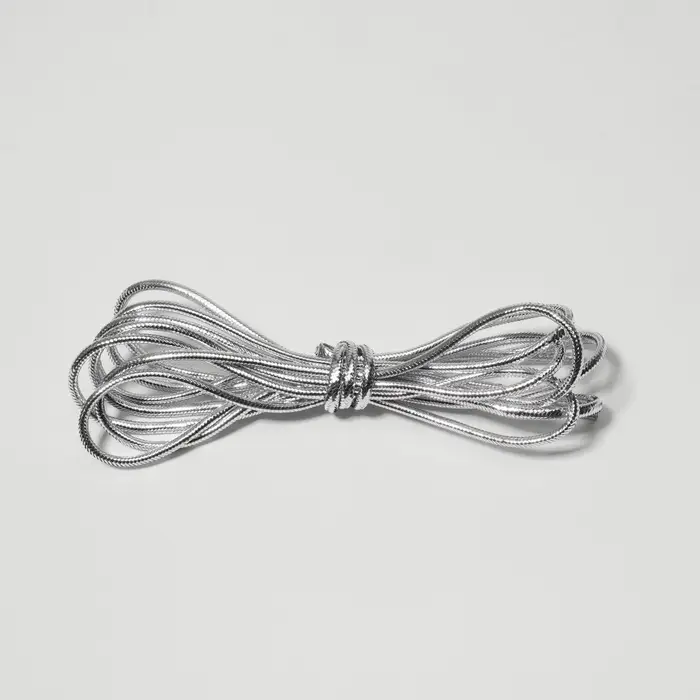 Шнурки для обуви, пара, круглые, d=4 мм, 120 см, серебристые