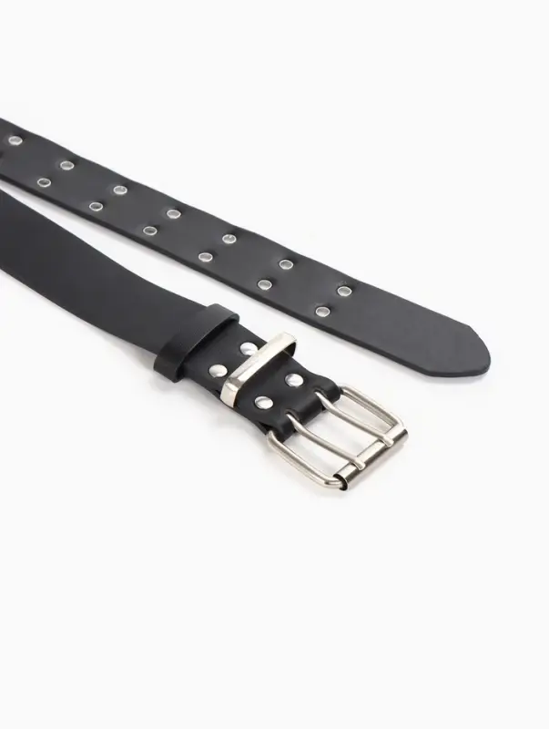 Ремень женский, 3.5&times;105 см, с люверсами, пряжка металл, чёрный