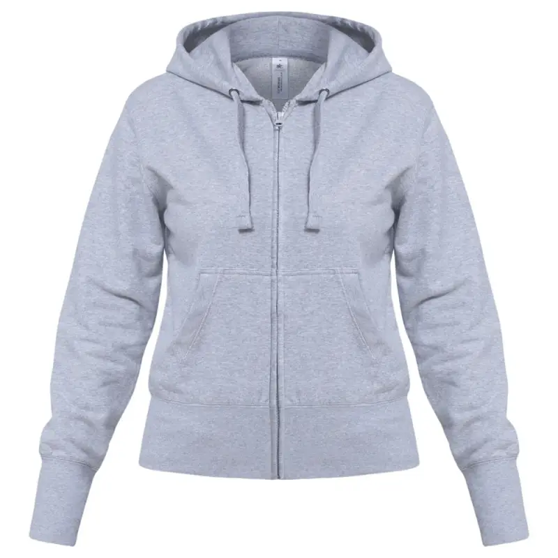 Толстовка женская Hooded Full Zip серый меланж, размер XS