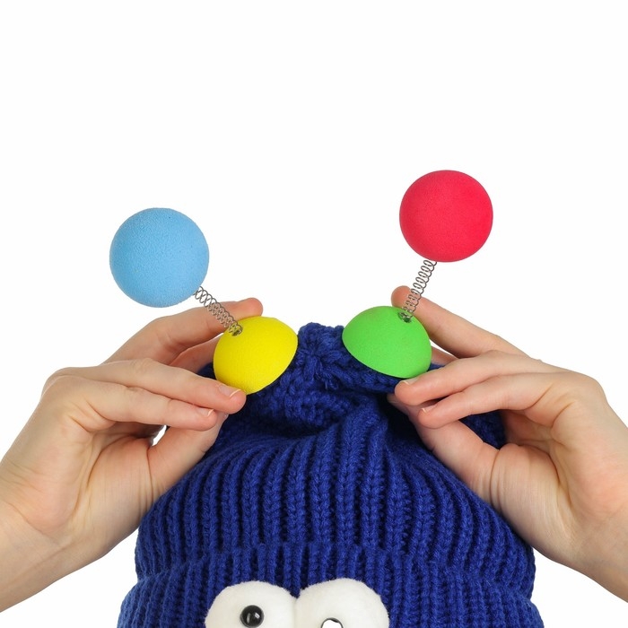 Карнавальная шапка  Карнавальная шапка "Глазастик" с рожками р-р 56-58, цвет синий