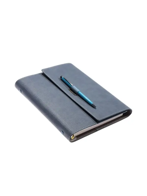 Органайзер на кольцах, А5, с клапаном, 80л, линия, к/зам, с ручкой, Серо-синий Органайзер на кольцах, А5, с клапаном, 80л, линия, к/зам, с ручкой, Серо-синий