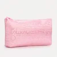 Косметичка-пенал на молнии, маленькая, с буквами, розовая