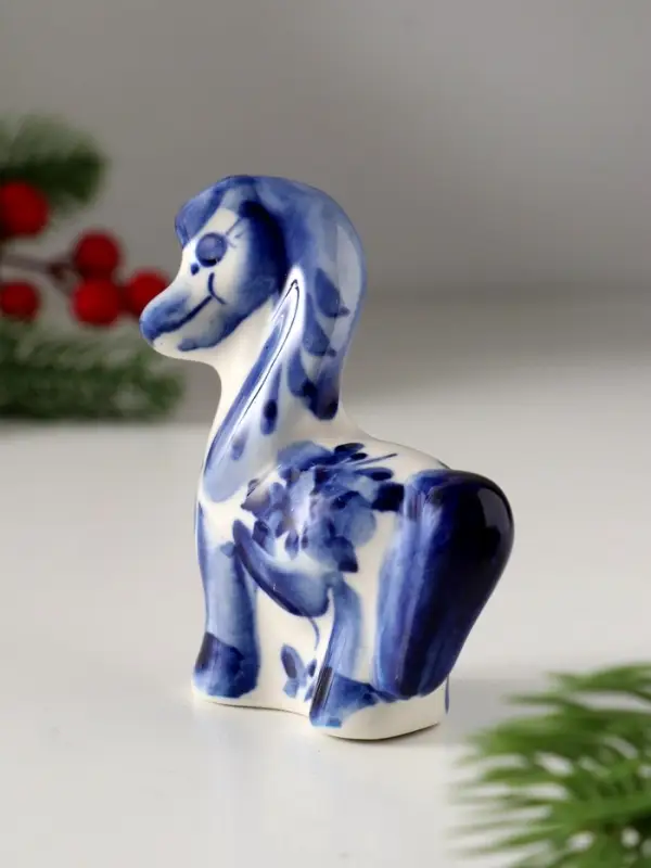 Сувенир Конь с гривой, 8х7,5 см, гжель Сувенир Конь с гривой, 8х7,5 см, гжель