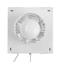 Вентилятор вытяжной ZEIN LOF-03, d=100 мм, 220 В, 15 Вт, сетка, шнурковый выключатель, белый