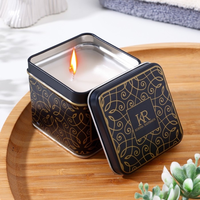 Свечи ароматические в жестяной банке  Свечи ароматические в жестяной банке "Ландыш"