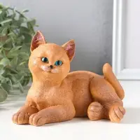 Фигурка гипс &laquo;Кошка лежит&raquo;, 13&times;17&times;12 см, рыжий