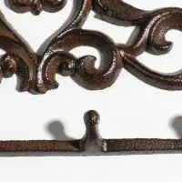 Крючки настенные &laquo;Сердце с узорами&raquo;, ключница декоративная, чугун, 31&times;15&times;3.4 см