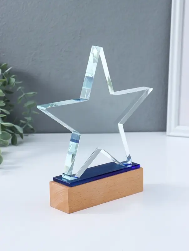 Стела наградная "Звезда" подставка 14х4 см звезда 20,5х18,5 см 3,5х20,5х22,5 см