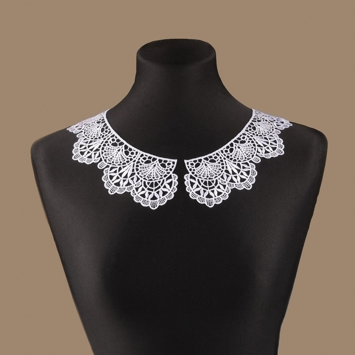 Воротник пришивной, гипюровый, 21 × 7 см, цвет белый Воротник пришивной, гипюровый, 21 × 7 см, цвет белый