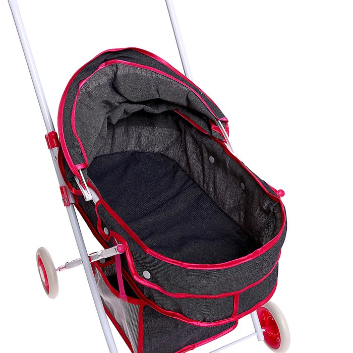 Коляска универсальная для кукол, с корзиной, металлический каркас, МИКС Коляска универсальная для кукол, с корзиной, металлический каркас, МИКС
