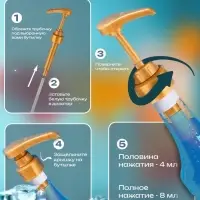 Помпа - дозатор для сиропа, золотая, 8 мл