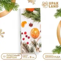 Коробка для шоколада без окна «Мандарины», 17.1×8×1.4 см