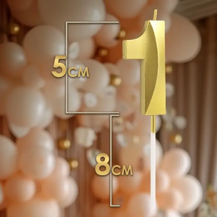 Свеча в торт на шпажке «Цифра 1», золотая, 5 см Свеча в торт на шпажке «Цифра 1», золотая, 5 см