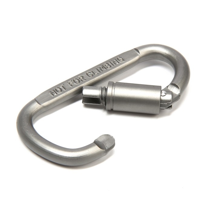 Карабин подвесной тактический 81х41 мм, D-образный, цвет хром Карабин подвесной тактический 81х41 мм, D-образный, цвет хром