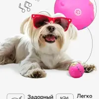 Игрушка для собак &laquo;Мяч Джим&raquo;, 6 см, пищащая, розовая