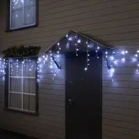 Гирлянда &laquo;Бахрома&raquo; 6&times;0.7 м, IP44, УМС, белая нить, 120 LED, свечение белое, мерцание, 220 В