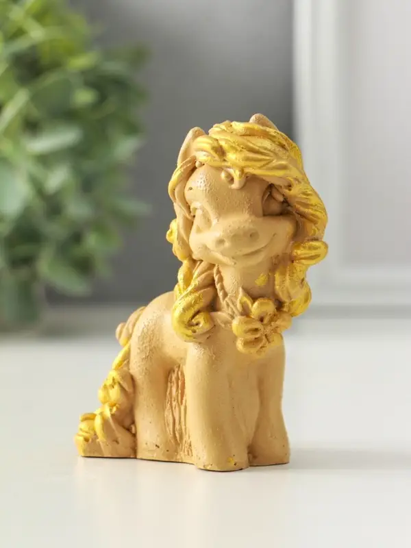 Фигура "Лошадь стоящая" 10х8х4 см, бежевый