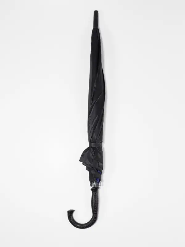 Зонт - трость полуавтоматический &laquo;Однотонный&raquo;, двухслойный, 16 спиц, R=52/60 см, d=104 см, чёрный, синий