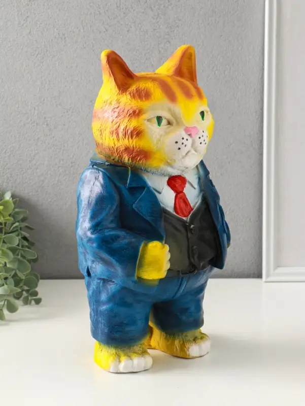 Копилка "Кот Тимофей" 35х22х15 см, рыжий