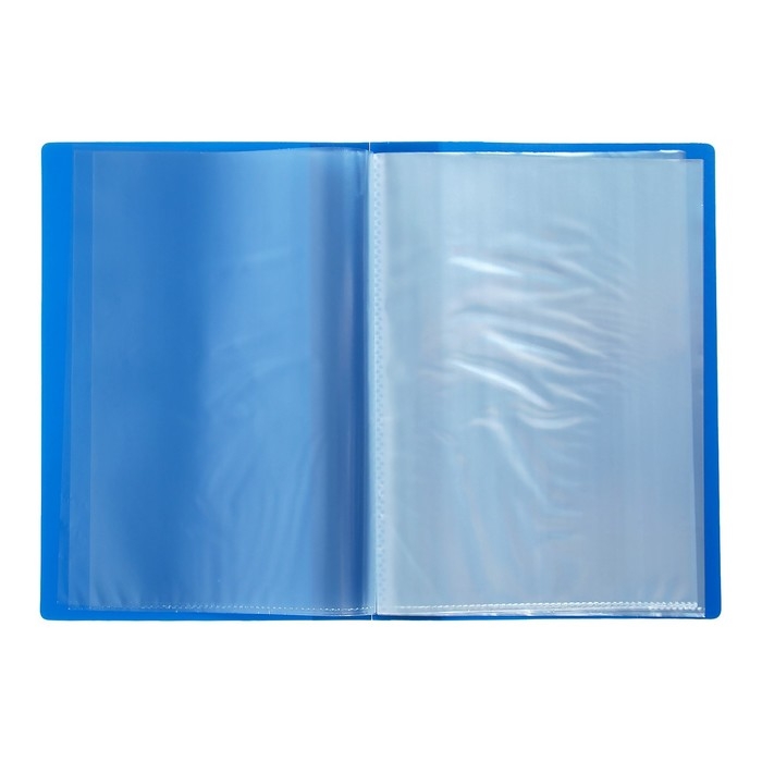 Папка с 20 вкладышами А5, 500 мкм, Calligrata, 9 мм, карман на корешке, синяя Папка с 20 вкладышами А5, 500 мкм, Calligrata, 9 мм, карман на корешке, синяя