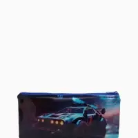 Косметичка-пенал на молнии, с изображением автомобиля, разноцветная