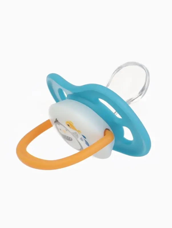 Соска - пустышка ортодонтическая &laquo;Пингвин&raquo;, +6 мес., голубая