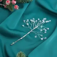 Новогодняя ветка декоративная &laquo;Зимнее волшебство. Хрустальная сказка&raquo;, пластик, 18 см, прозрачный шарик