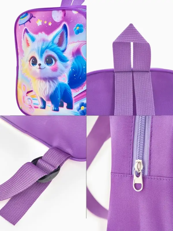 Рюкзак детский 20,5*9*24, отд на молнии, собака сиреневый