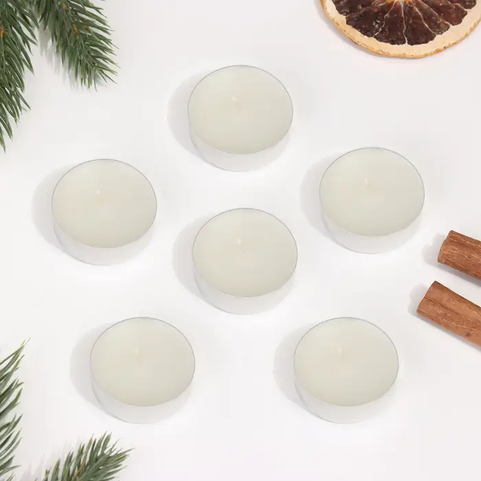 Набор чайных свечей ароматических "Новогодний снег", 6 штук