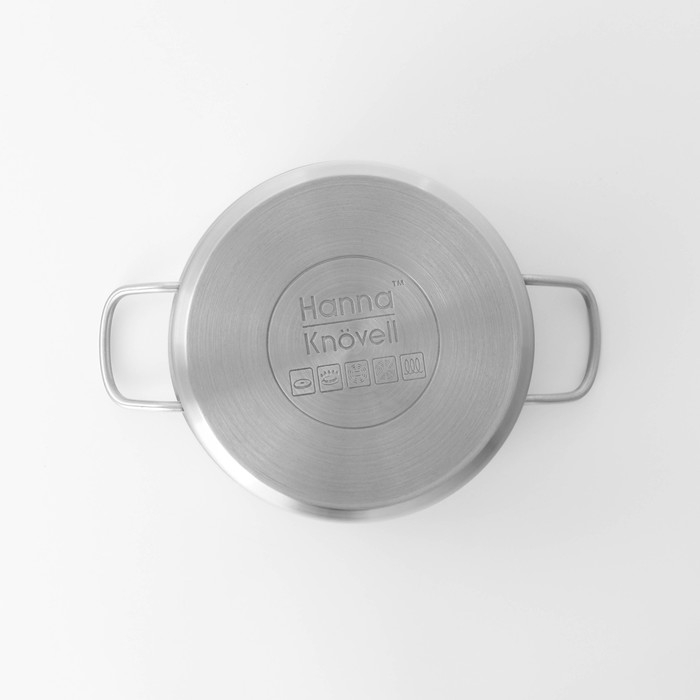 Кастрюля из нержавеющей стали Hanna Knövell с крышкой, 3 л, d=20 см, h=9,5 см, толщина стенки 0,6 мм, индукция Кастрюля из нержавеющей стали Hanna Knövell с крышкой, 3 л, d=20 см, h=9,5 см, толщина стенки 0,6 мм, индукция