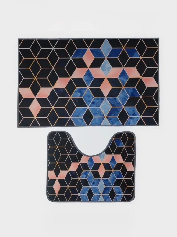 Набор ковриков для ванной и туалета Доляна &laquo;Бурлеск&raquo;, 2 шт., 50&times;80 см, 40&times;50 см