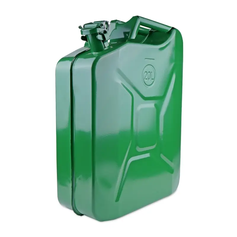 Канистра топливная металлическая вертикальная 20 Л (зелёная) AVS VJM-20